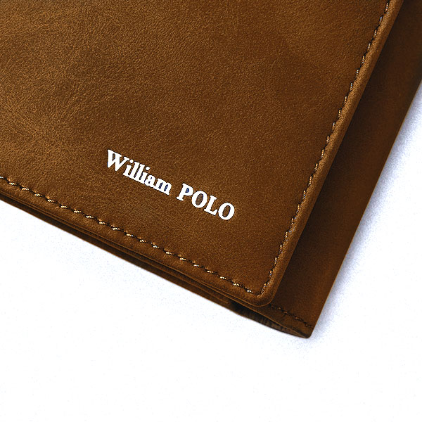 WILLIAMPOLO Luxury Retro Exquisite Casual Leather Khaki Short Wallets
